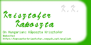 krisztofer kaposzta business card